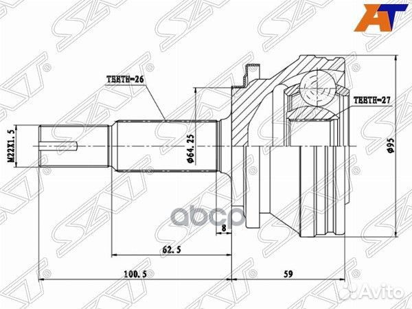 Шрус наружный toyota RAV-4 ACA3#/GSA3# 05/harr