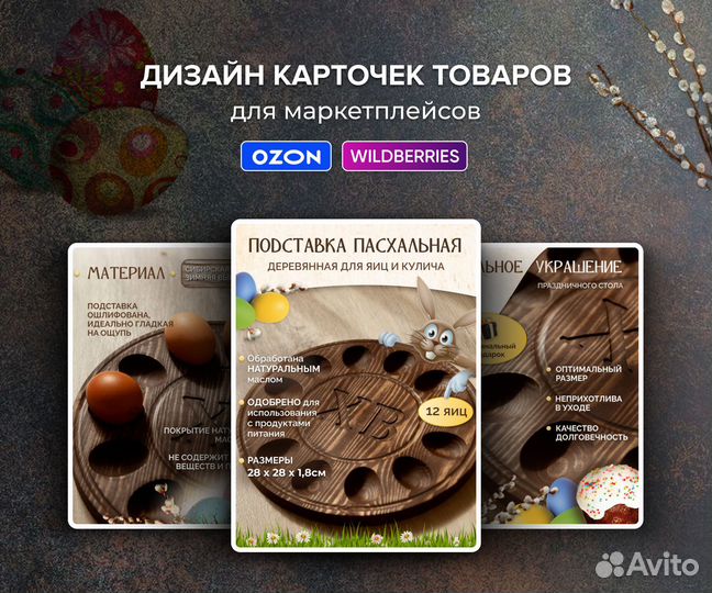 Дизайн карточек / инфографика для маркетплейсов