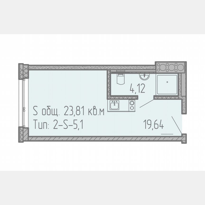 Апартаменты-студия, 32,2 м², 8/18 эт.