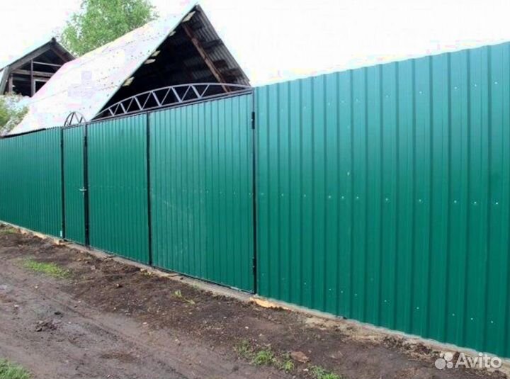 Забор из профнастила с установкой