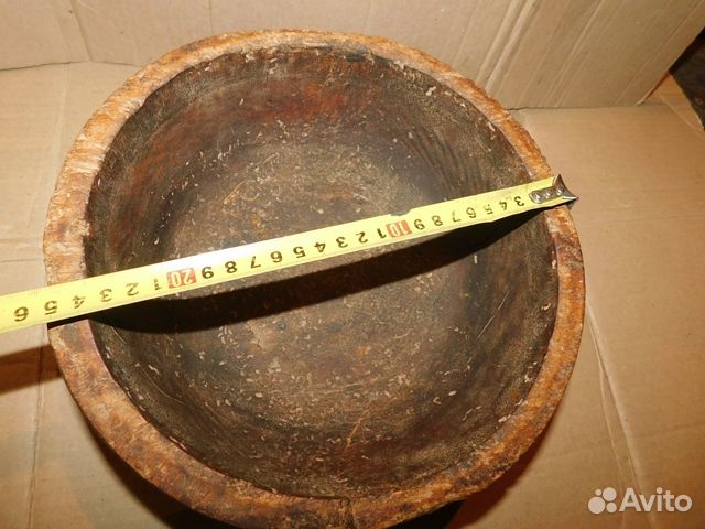 Старинная, деревянная,глубокая миска-плошка ри дре