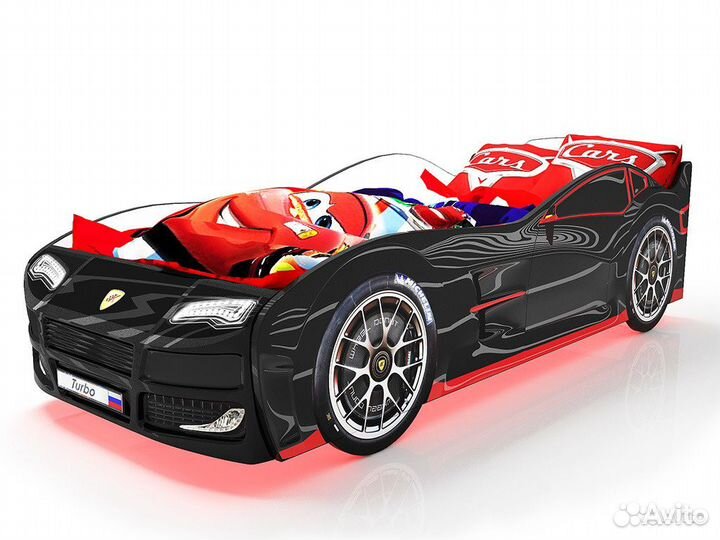 Кровать-машина Турбо Чёрная