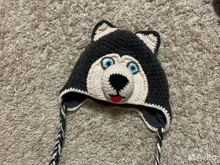 Шапка вязаная с флисом