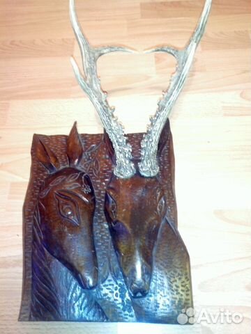 Рога на картине ручной работы