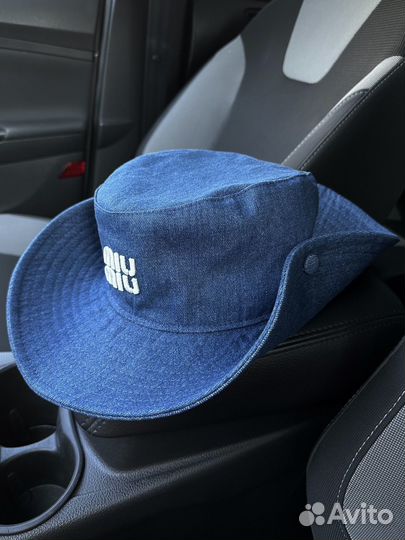 Шляпа Miu Miu Denim Hat синяя