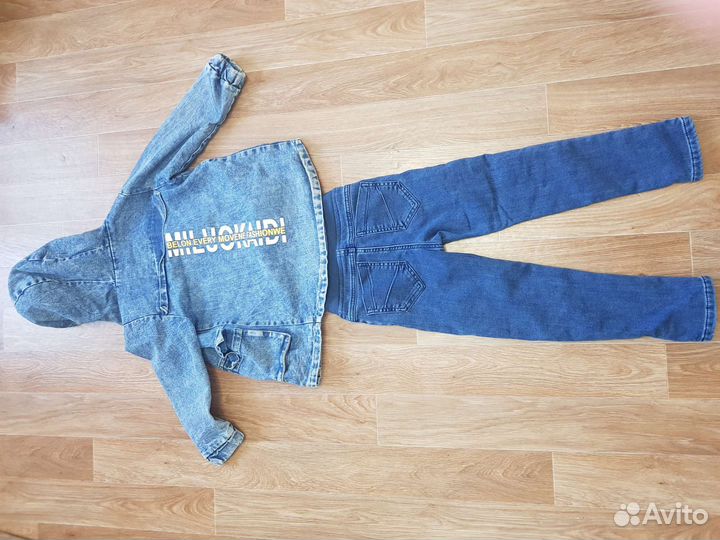 Джинсовая ветровка и утеплённые джинсы