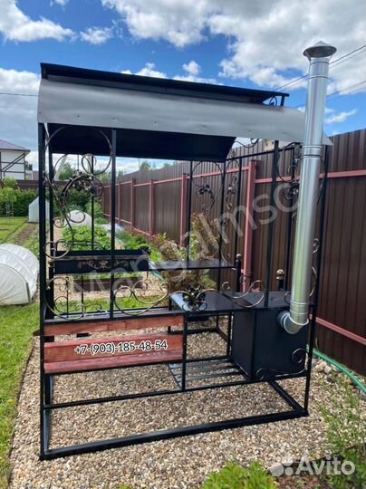 Мангал с печью под казан