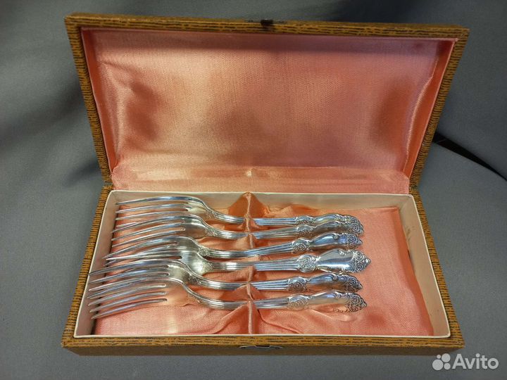 Столовые вилки Роза Мельхиор Знак качества СССР