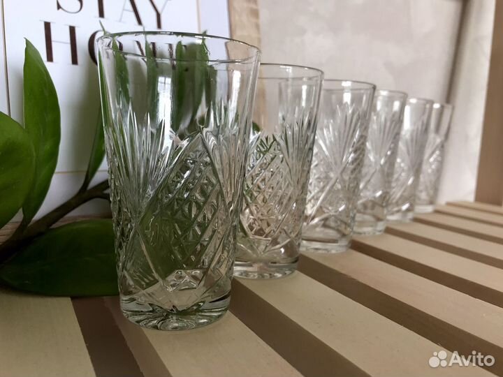 Хрустальные рюмки стопки 6 шт новые СССР