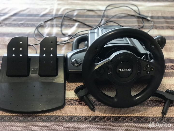 Игровой руль с педалями и коробкой передач