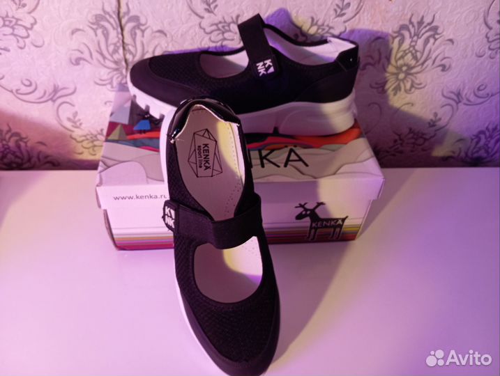 Туфли дет. школьные, р. 36 черные текстиль с перф