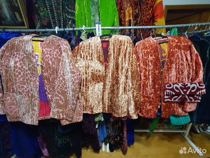 Кафтан кимоно фуфайка пальто из шелк.бархата