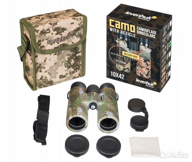 Бинокль Levenhuk Camo Grass 10x42 с сеткой