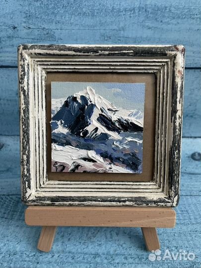 Горы - миниатюра картина маслом