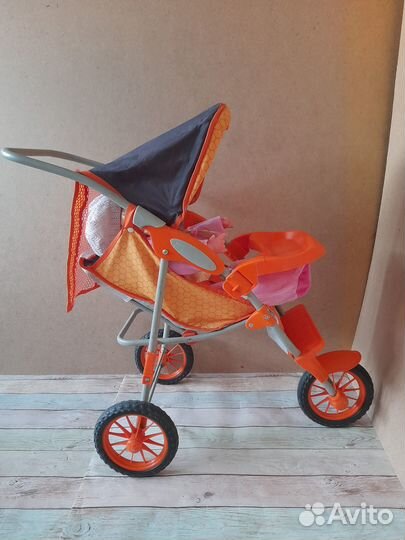 2в1 Большая игрушечная коляска + кукла с одеждой