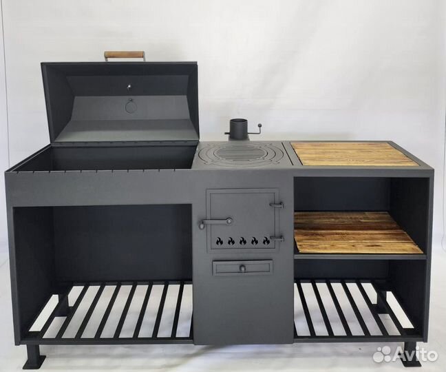 Мангал с коптильней