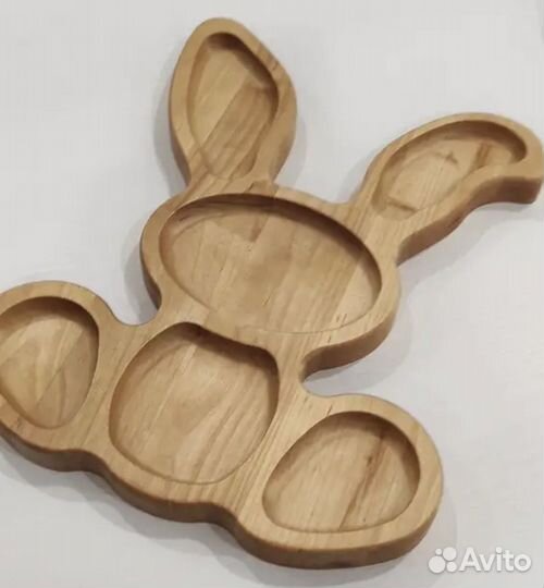 Менажница деревянная новая в форме зайца