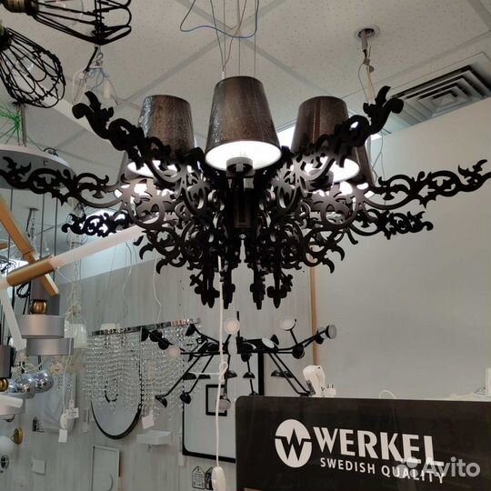 Люстра Крылья ангела 98 см новая черная без абажур