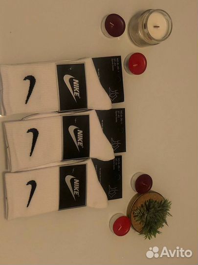 Носки nike высокие белые