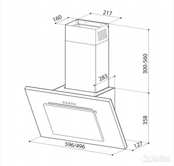 Наклонная кухонная вытяжка LEX Mini 500 Black