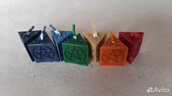 Пентаграмма, чакровый набор восковых свечей