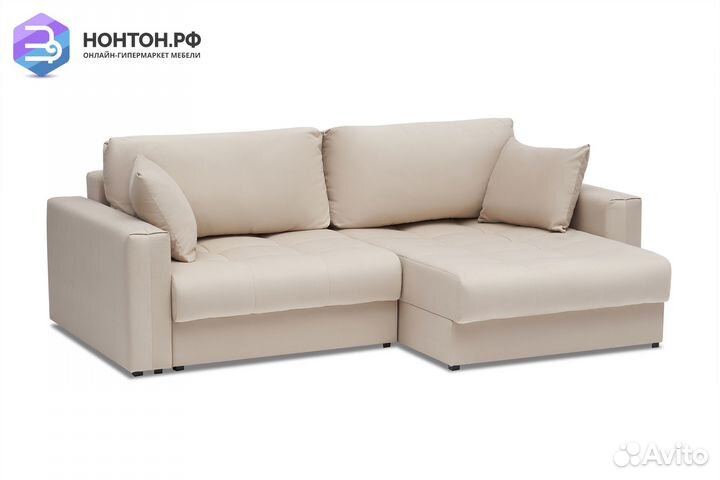 Диван угловой тик-так Монарх бежевый