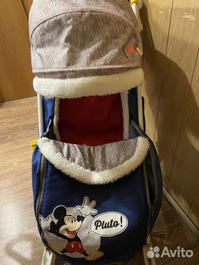 Детские санки коляска с колесами