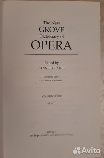 New Grove Dictionary of Opera в 4-х томах