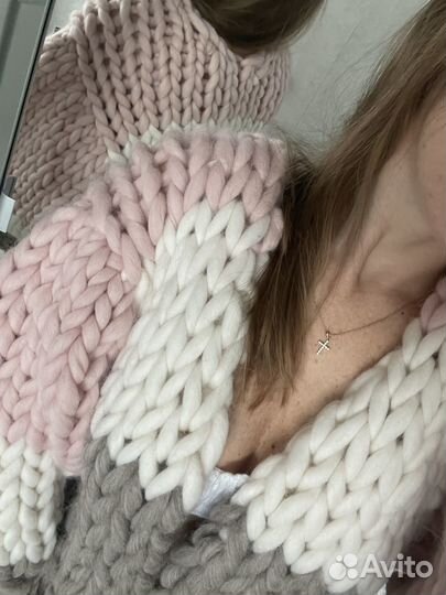 Кардиган из альпаки с широкими рукавами