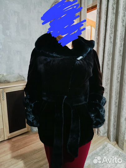 Шуба норковая с капюшоном