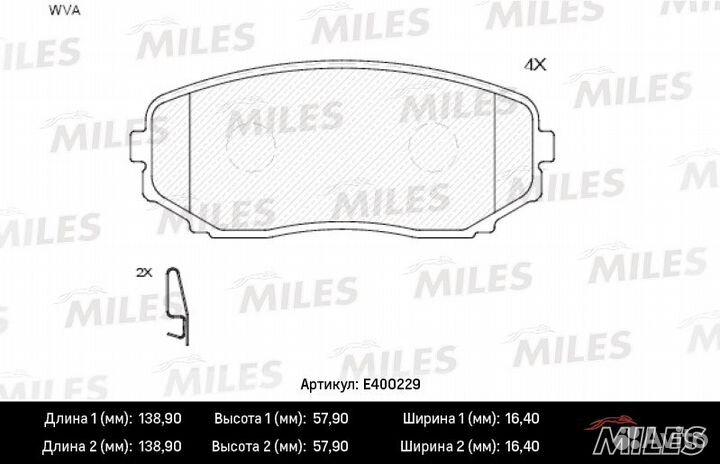 E400229 Колодки тормозные дисковые перед