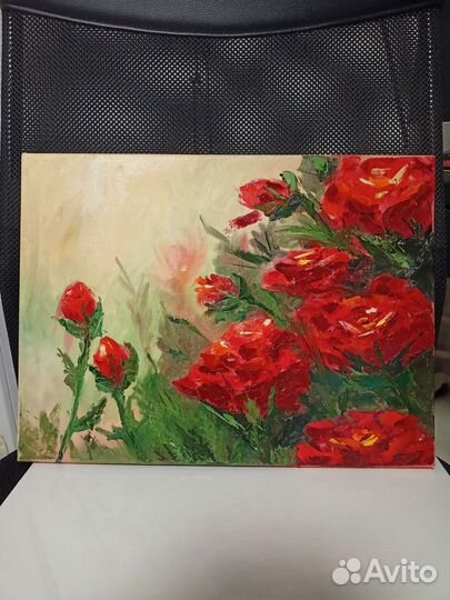 Картина маслом Цветы Розы 30*40 см