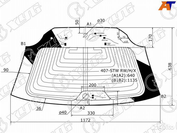 Стекло заднее Peugeot 407
