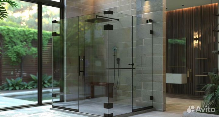 Стеклянное ограждение для душа