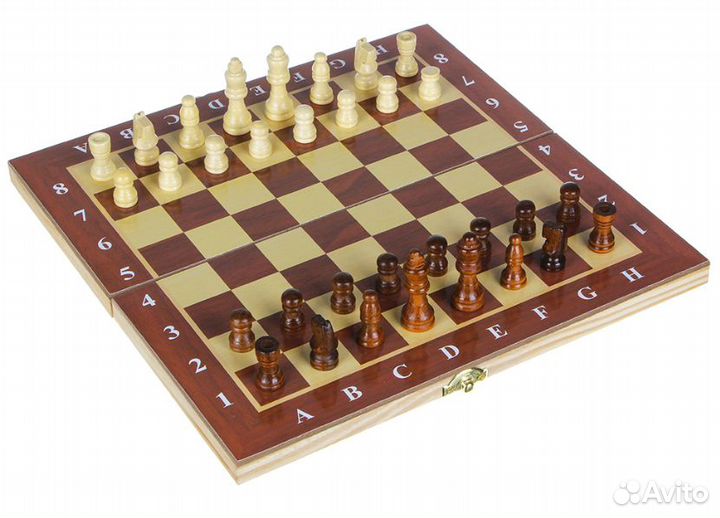 Набор игр 3 в 1 (шашки, шахматы, нарды), дерево