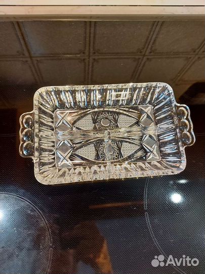 Хрустальная менажница. Чехословакия