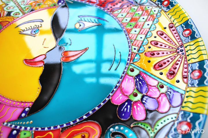 Тарелка 3D «Солнце и Луна» на стену