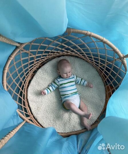 Подвесное кресло качель макраме 70 см