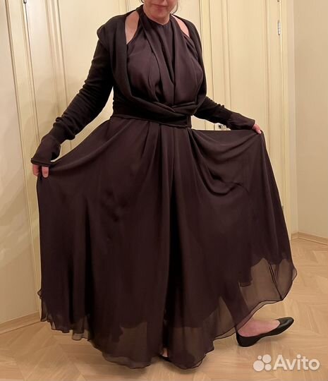 Bottega veneta платье шелк. и кардиган кашемировый