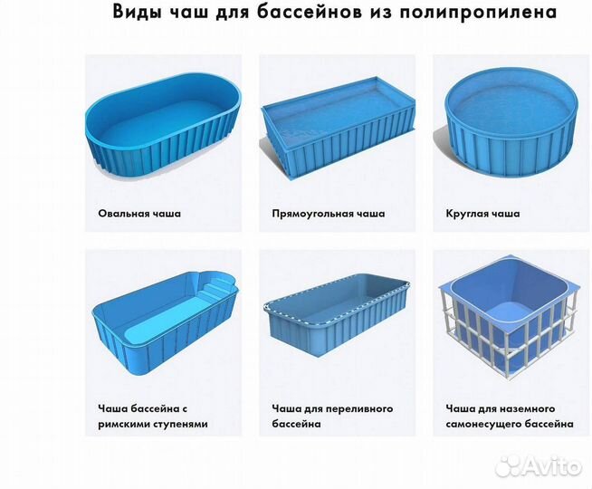 Купель 1,5x1,2 из полипропилена