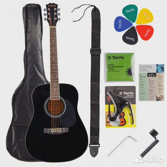 Акустическая гитара Terris TD-041 BK Starter Pack