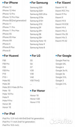 Зарядное Устройство для iPhone Samsung Xiaomi