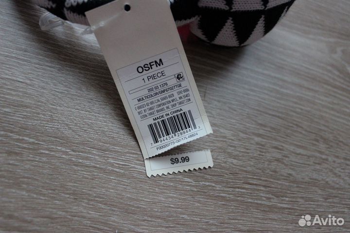 Яркий теплый набор шарф-снуд и наушники Америка