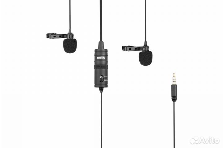 Микрофон Boya BY-M1DM двойной петличный-стерео