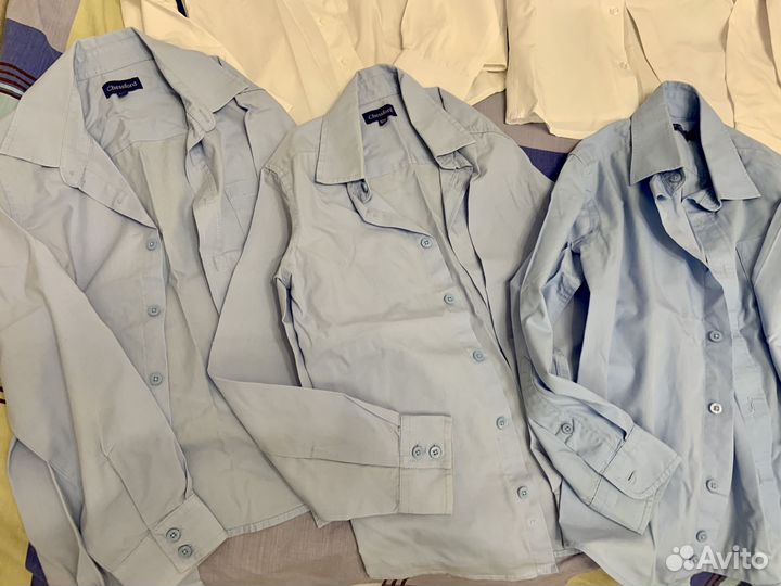 12рубашек, 3брюк, спорт.костюм 1-2класс