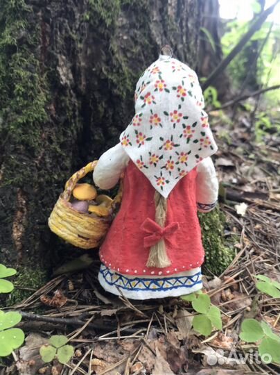 Ватная, елочная игрушка. Ручной работы