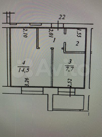 1-к. квартира, 28,4 м², 4/4 эт.