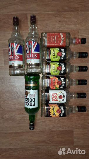 Бутылка из под виски и вина