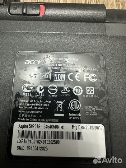 Acer aspire 5830tg core i5