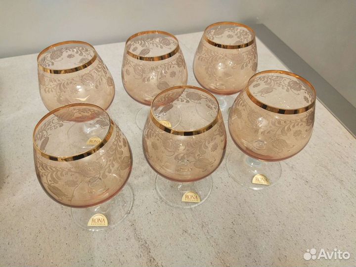 Бокалы для бренди новые Rona 6 шт